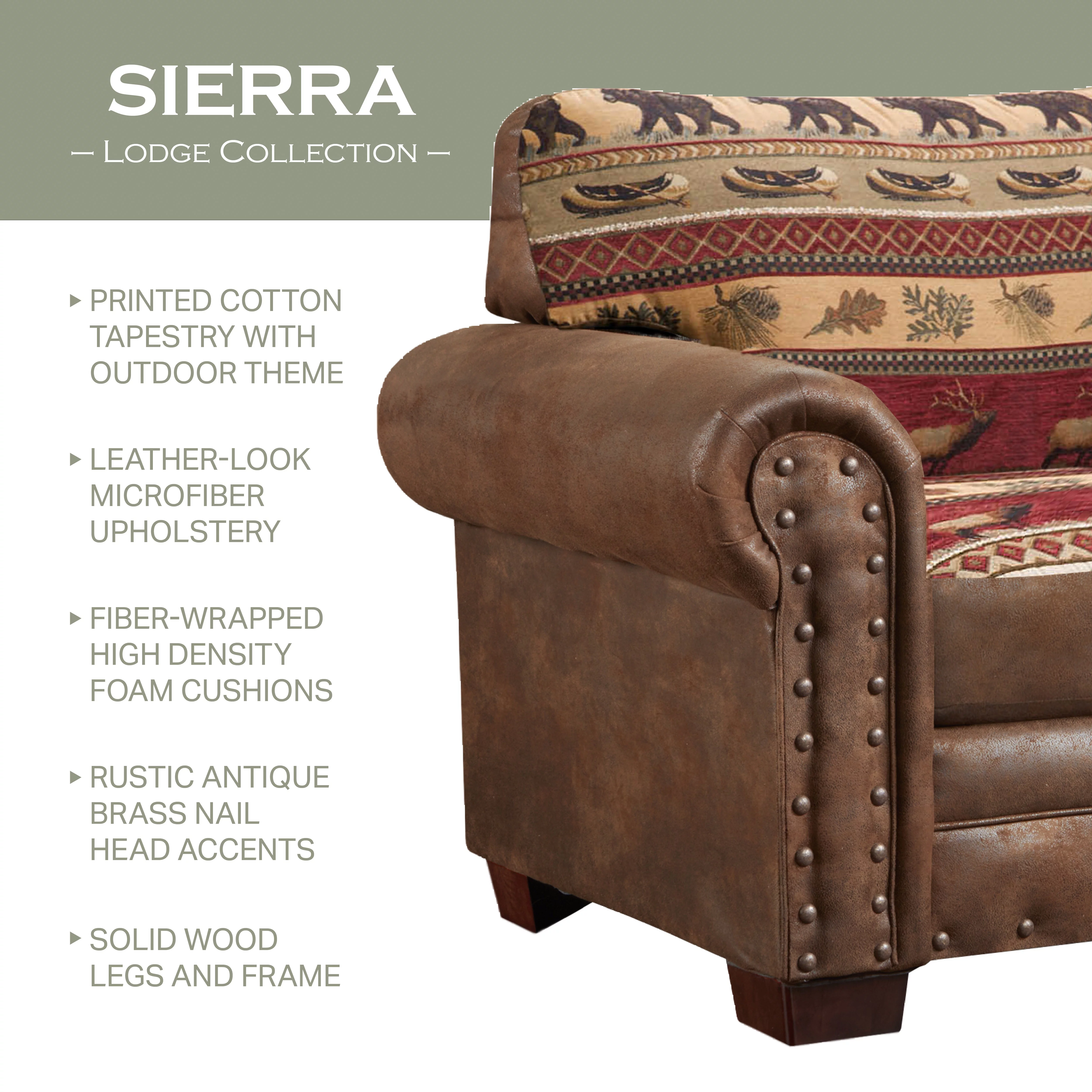 American Furniture Classics Sierra Lodge 4-piece Microfiber Sofa Set in Brown