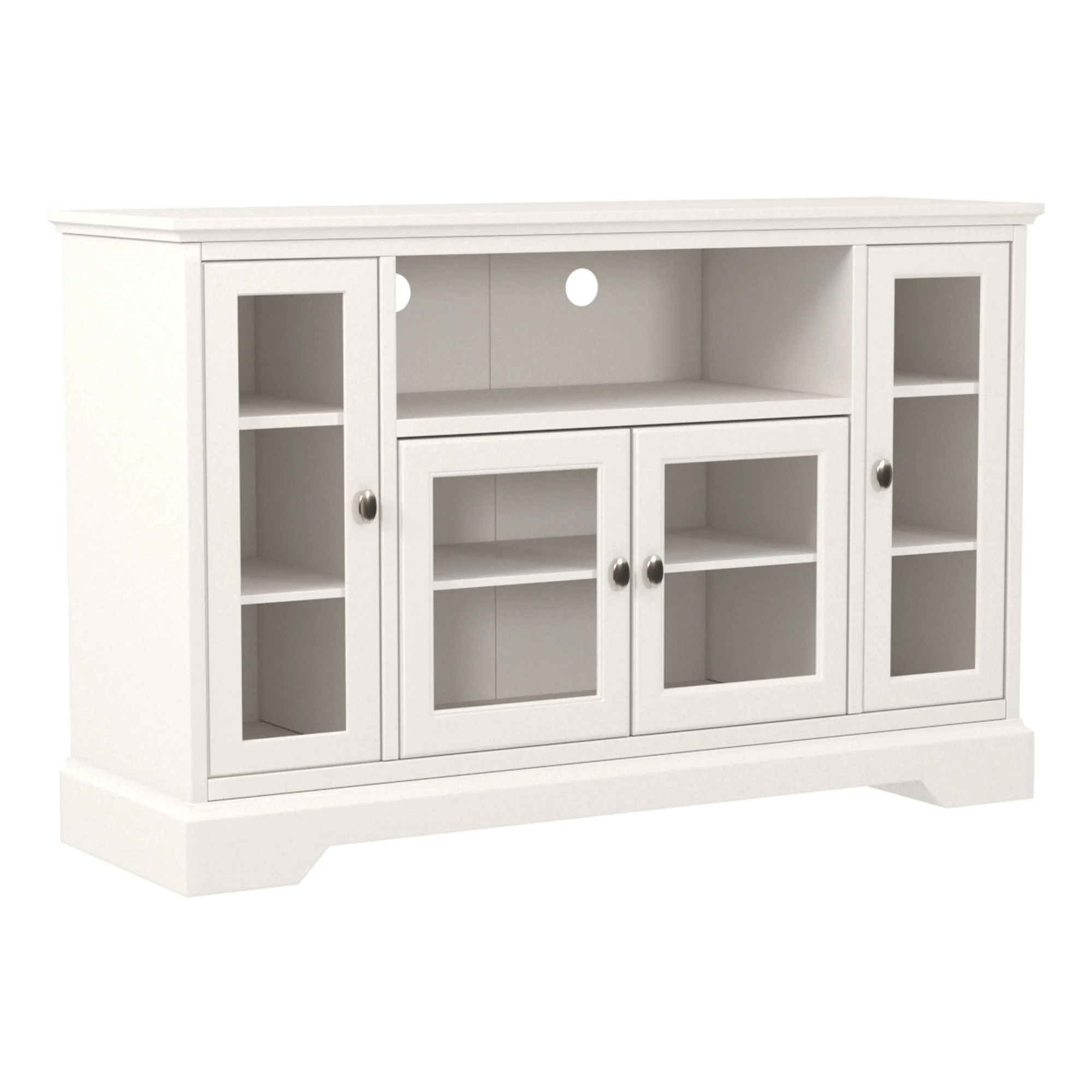 Walker Edison Highboy-Style Wood Media Storage TV Stand Console for TVs up to 55", White