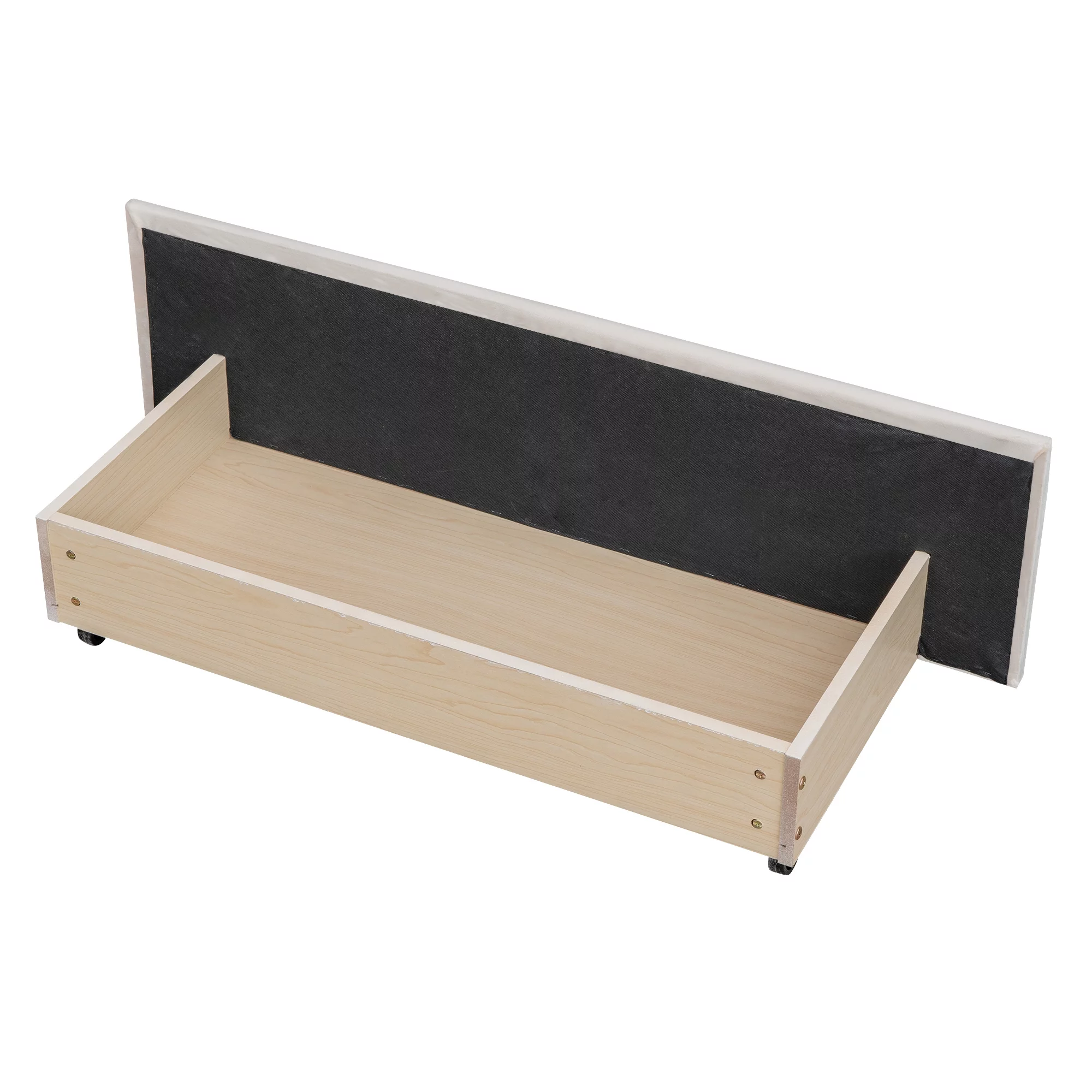 Upholstered Queen Size Bed with 4 Storage Drawers,Upholstered Platform Bed Frame with Stud Trim Headboard and Footboard