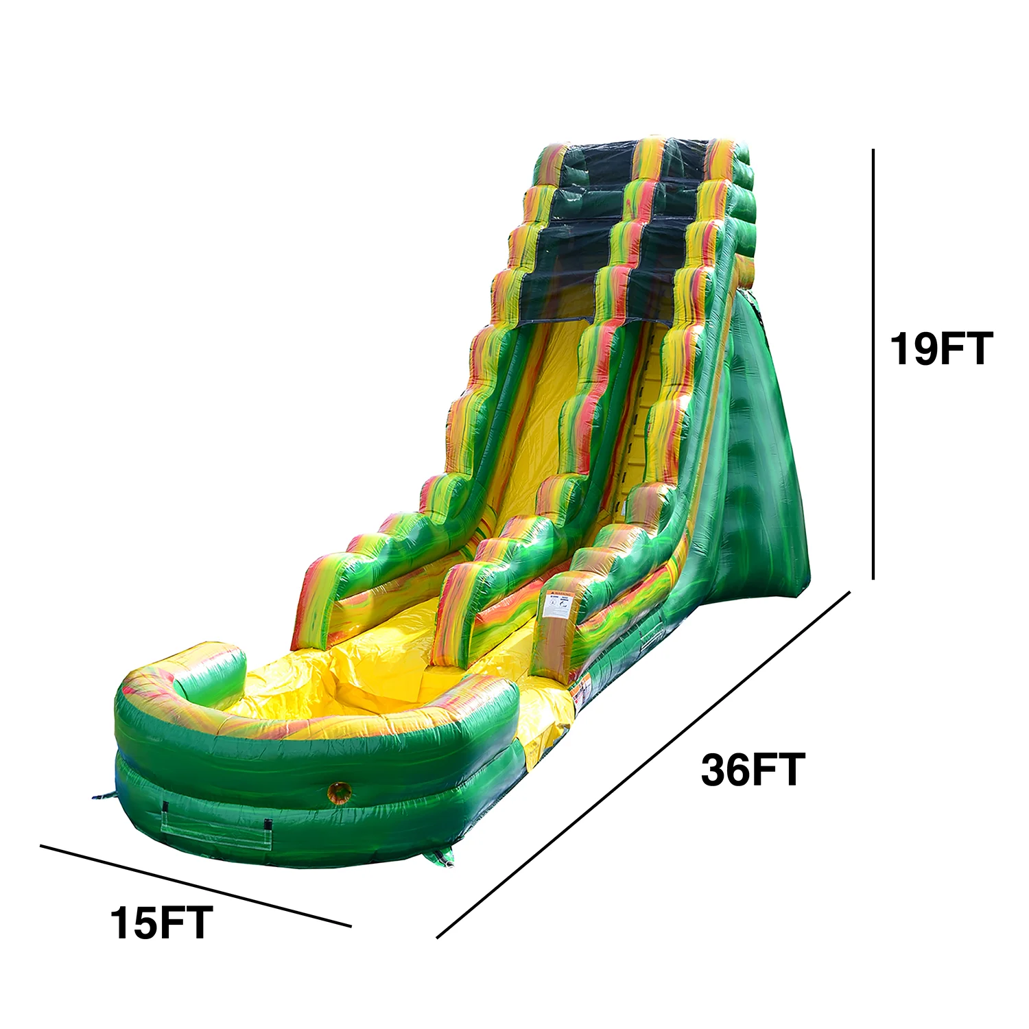 JumpOrange 19' Amazon River Commercial Grade Water Slide Inflatable with Splash Pool for Kids and Adults (with Blower), Summer Fun, Wet Dry Use