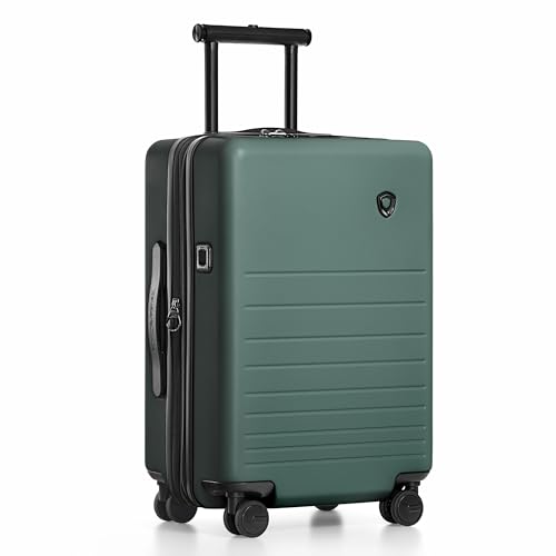 Traveler's Choice Markham Hardside Expandable Luggage with Double Spinner Wheels, Carry-On 21-Inch Suitcase, Green