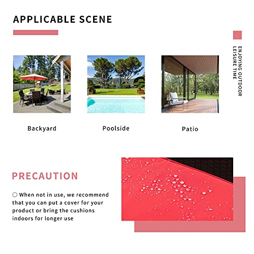 Shintenchi 6 Pieces Patio Furniture Sets Outdoor All-Weather Sectional Patio Sofa Set PE Rattan Manual Weaving Wicker Patio Conversation Set with