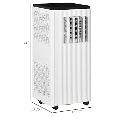 HOMCOM 8000 BTU Smart WiFi Enabled Portable Air Conditioner for Rooms Up to 215 Sq. Ft., 3-in-1 Moible AC Unit with Dehumidifier, Fan, Sleep
