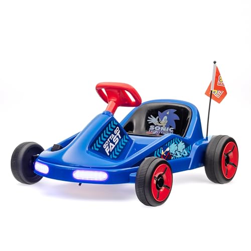 Bluey 6V Electric Go Kart for Kids, Electric Ride-On Toy with Lights, MP3 Jack, Remote Control, Seat Belt, Ages 3-6