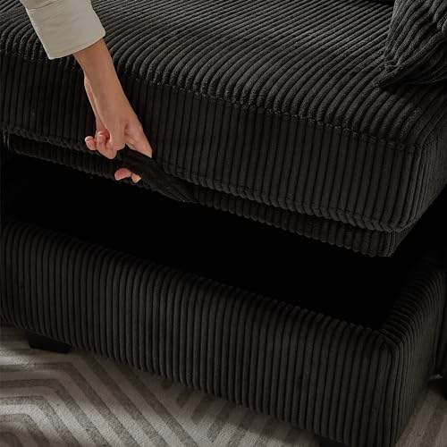 FANYE L/U-Shaped Oversized Free Combination Modular Storage Sectional Sofa Soft Corduroy Upholstered Deep Seat Sofa&Couch Convertible Sleeper Couch