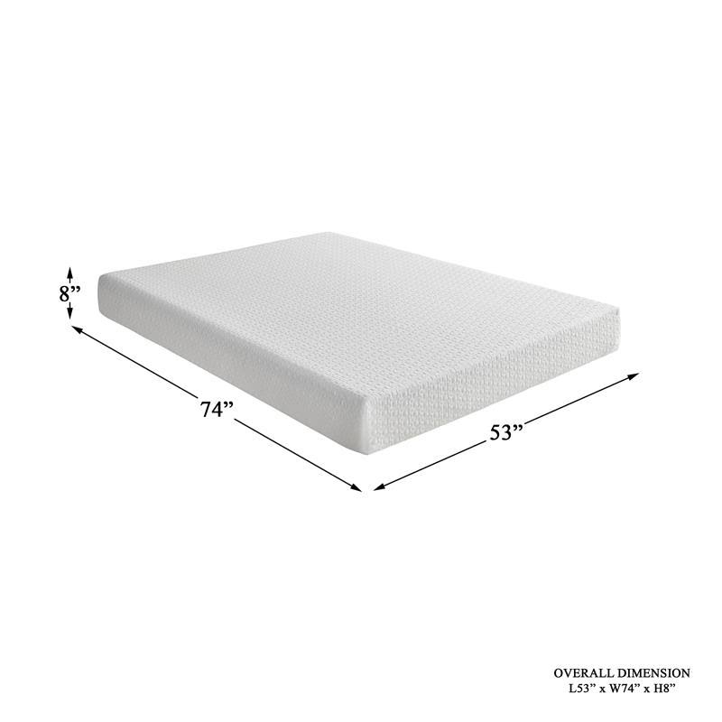 Bedding White 8x22 Full Memory Foam Mattress
