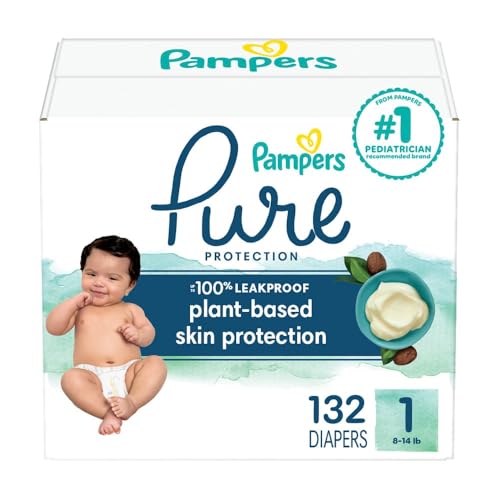 Pampers Pure Protection Diapers - Size 5, One Month Supply (132 Count), Hypoallergenic Premium Disposable Baby Diapers
