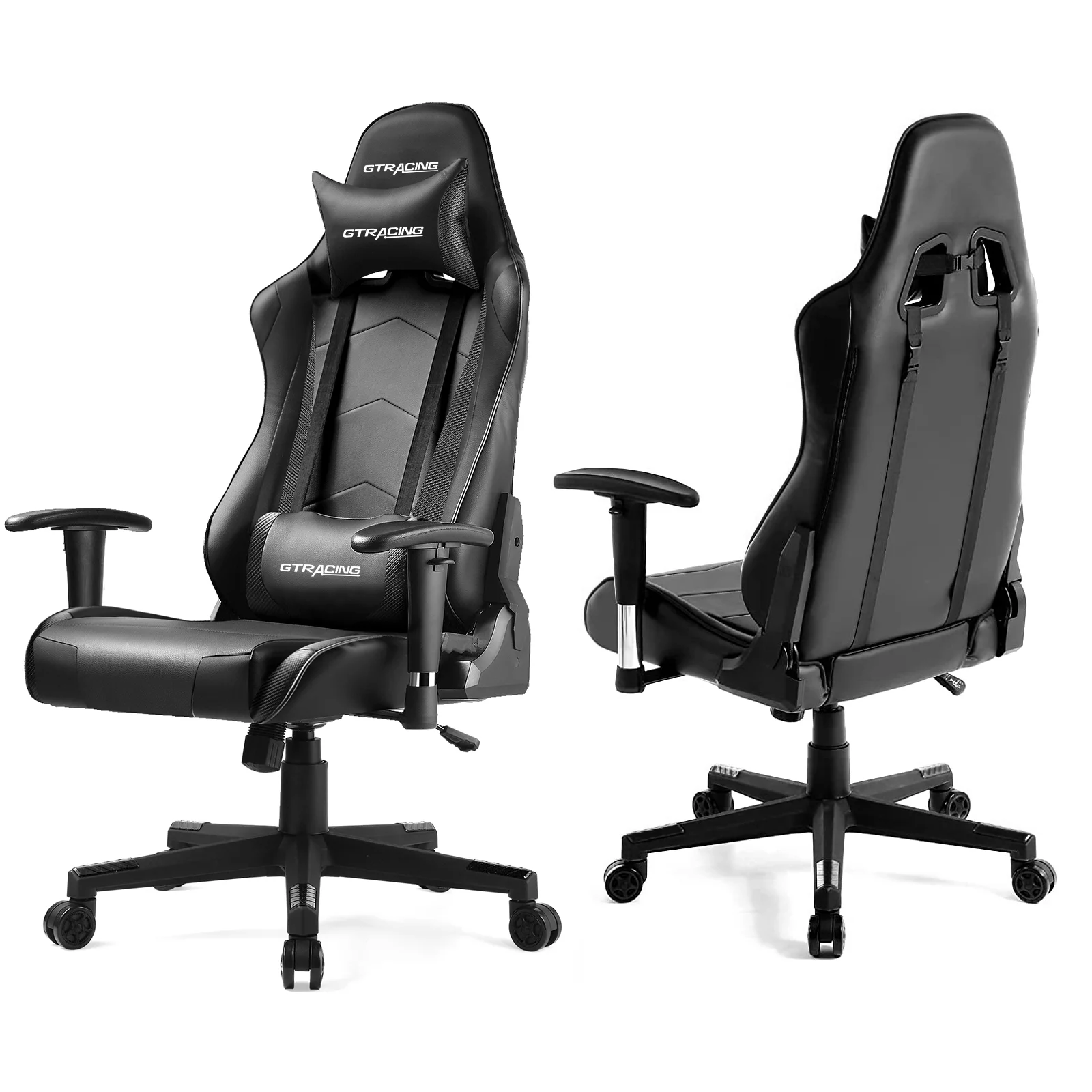 GTRACING Gaming Chair Racing Office Computer Ergonomic Video Game Chair Backrest and Seat Height Adjustable Swivel Recliner with Headrest and Lumbar