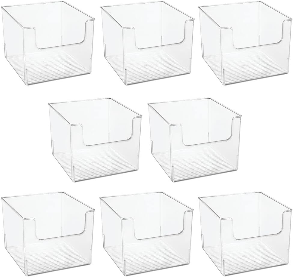 mDesign Modern Plastic Open Front Dip Storage Organizer Bin Basket for Home Office Organization - Shelf, Cubby, Cabinet