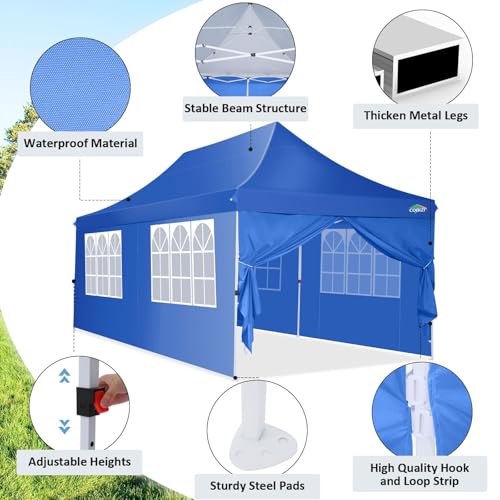 10x10 Pop Up Canopy Tent with 4 Sidewalls and Mesh Windows 2.0