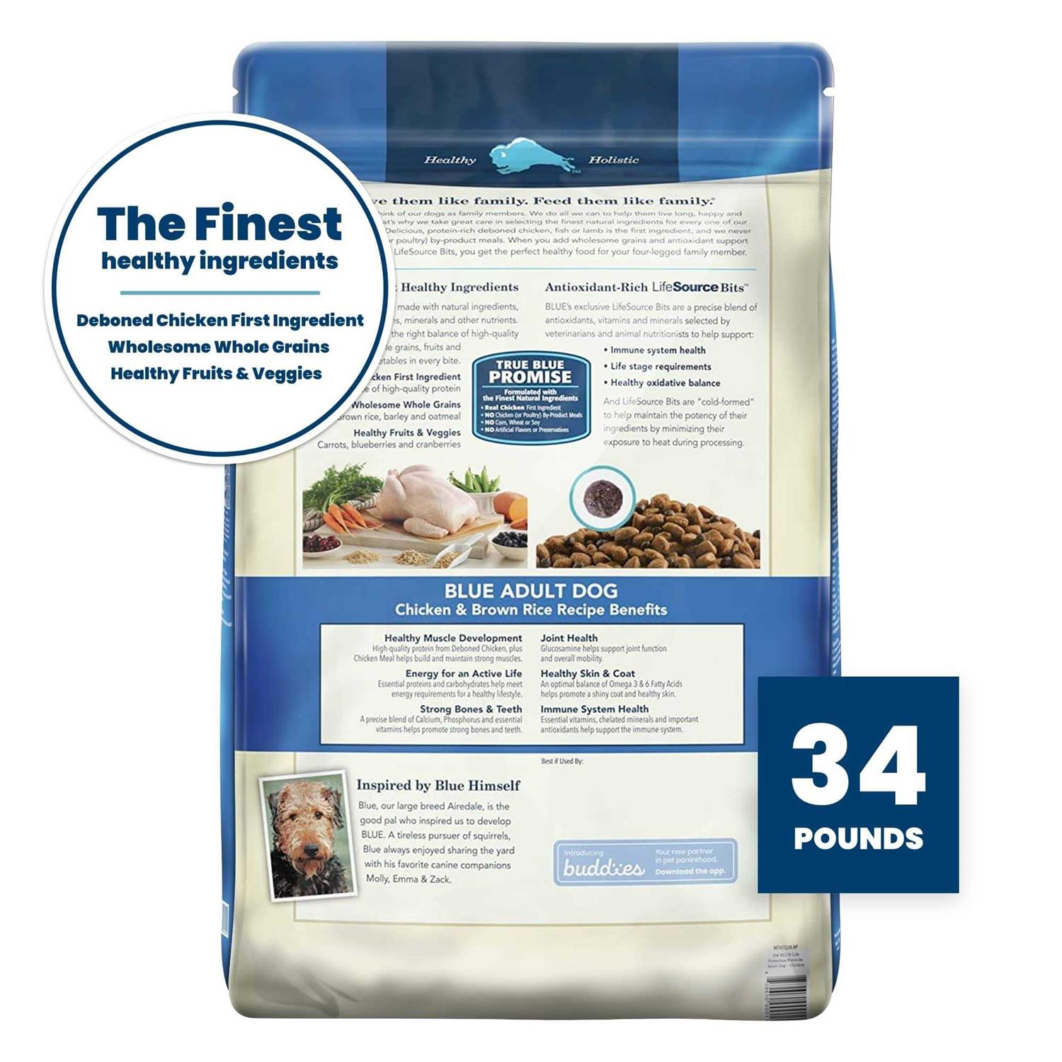 Blue Buffalo Life Protection Formula Natural Adult Dry Dog Food, Chicken and Brown Rice - Pet Supplies online store