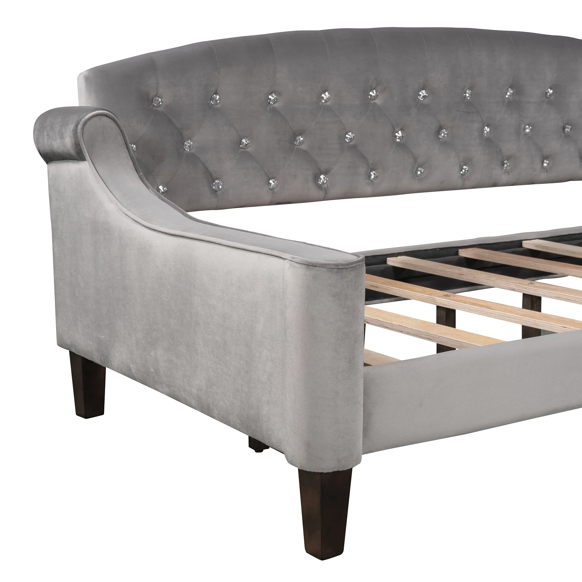 Euroco Twin Size Tufted Button Daybed, Gray
