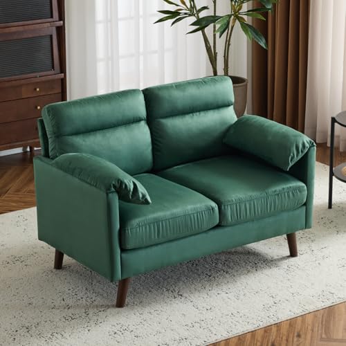 Karl home Mini Loveseat Sofa Couch, 48.8" Small Loveseat with Suede Nap Upholstery for Living Room, Comfy Seating Love Seat for Small Space
