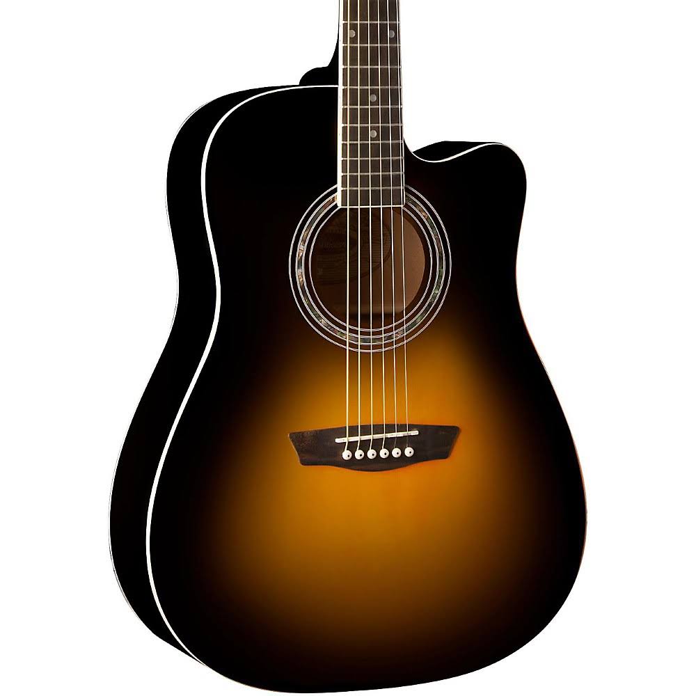 Washburn WA90CE Dreadnought Acoustic Electric Guitar Vintage Tobacco Sunburst