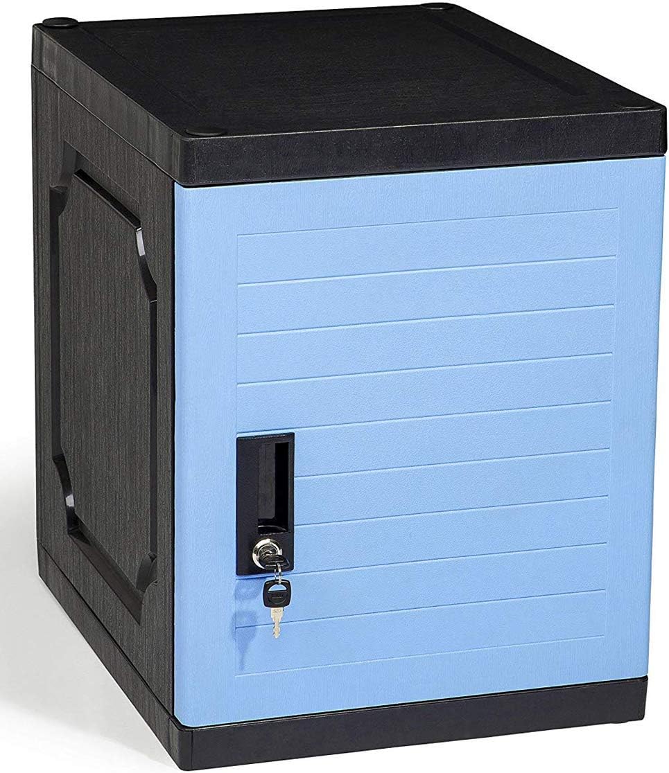 Jink Locker - Lockable Storage Cabinet with Keys, 19” - Great Locking Storage Box Solution for Home, Garage, Office or Outdoor (Gray)