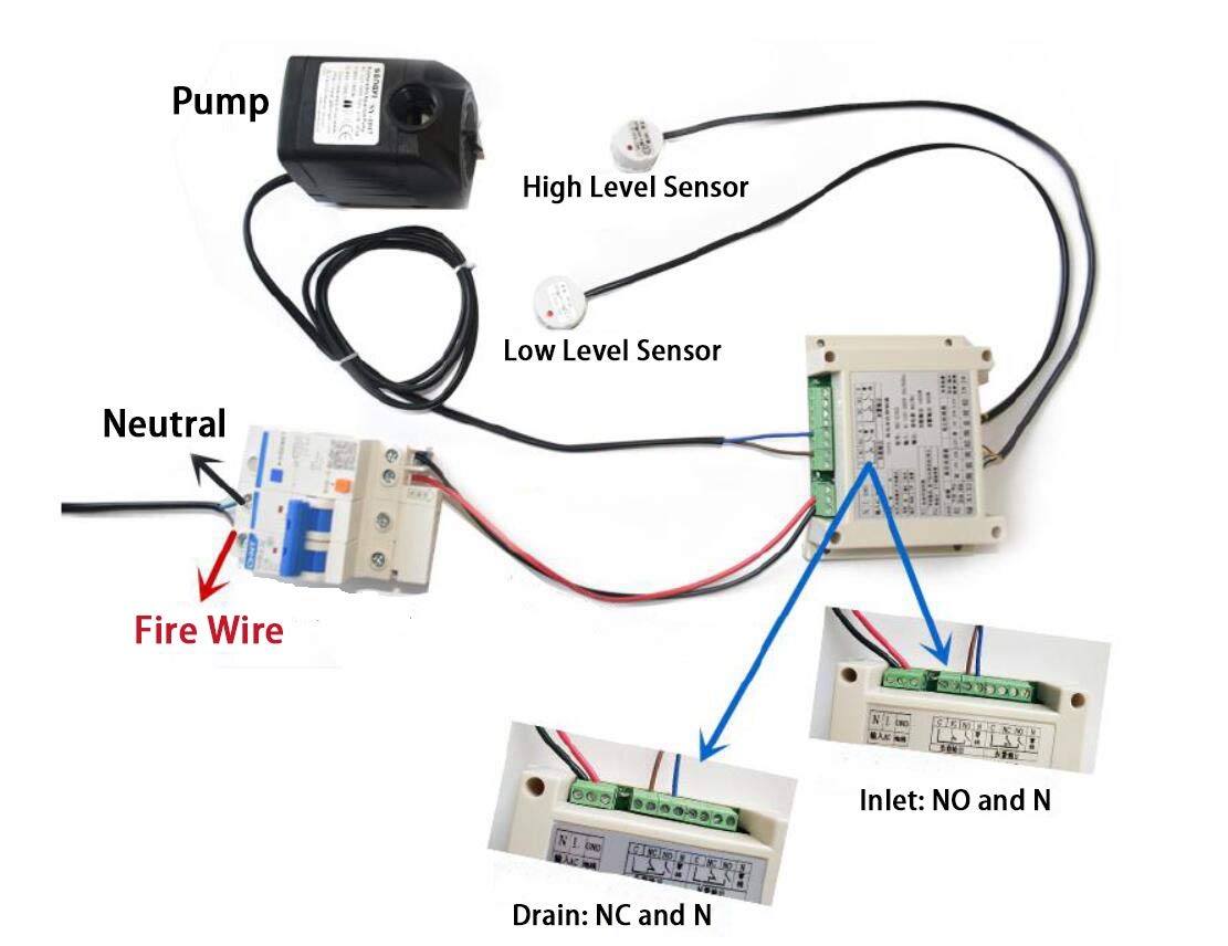 Taidacent Automatic Water Level Controller Water Pump Controller Water Tank Automatic Filling System Either to Fill or Empty a Tank Two Non Contact
