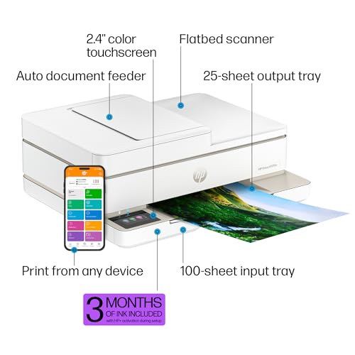 HP Envy 6555e Wireless All-in-One Color Inkjet Printer, Print, scan, Copy, Duplex Printing Best-for-Home, 3 month Instant Ink trial included (714N5A)