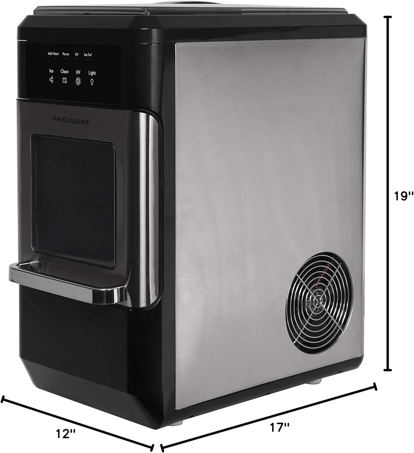 Frigidaire EFIC235-AMZ Countertop Crunchy Chewable Nugget Ice Maker, 44lbs per day, Self Cleaning Function