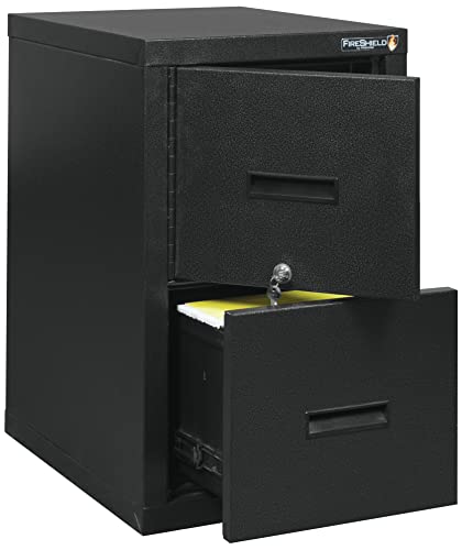 FireKing® FireShield 22"D Vertical 1-Drawer File Cabinet And Safe, Metal, Black Stone