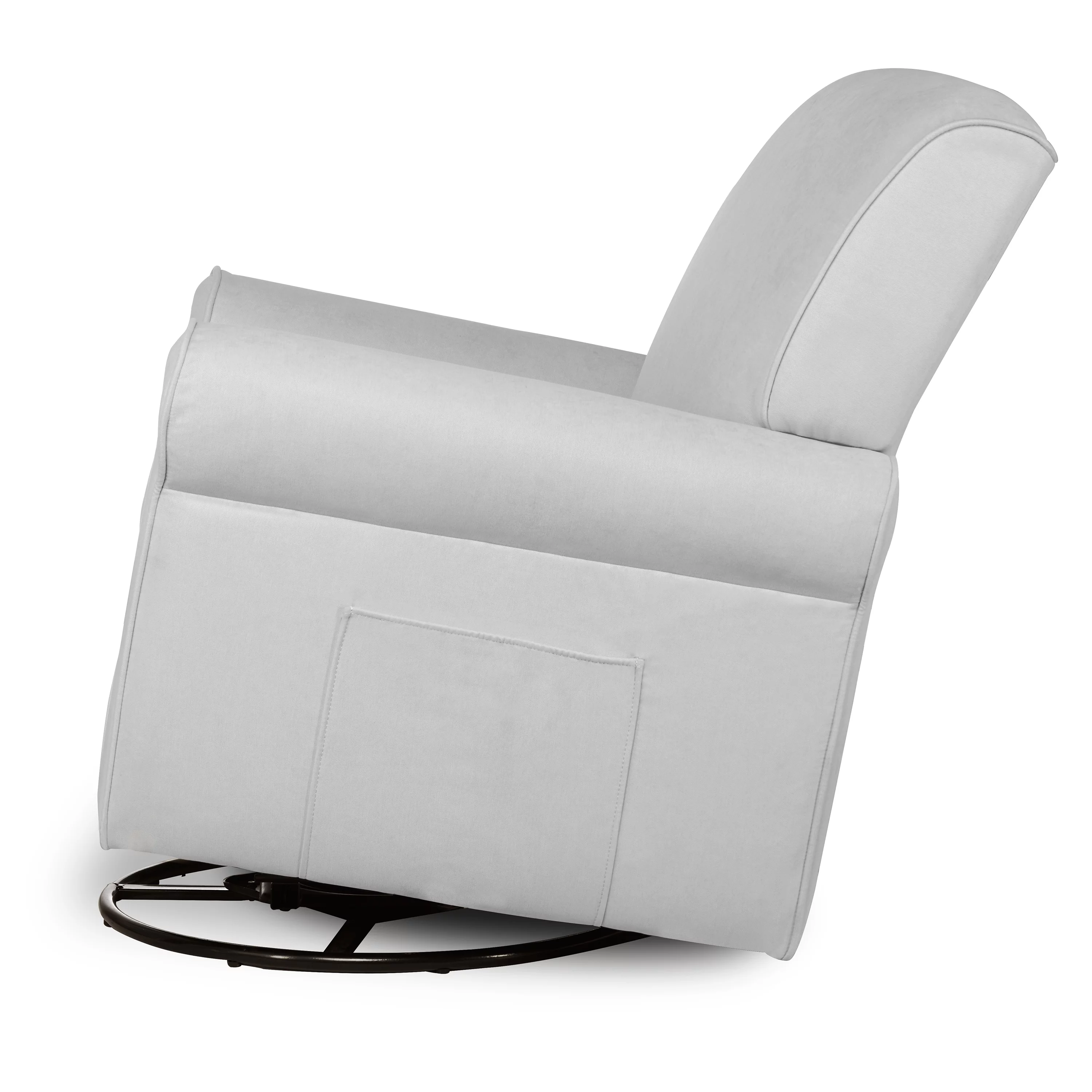 Evolur London Upholstered 360 Swivel l Glider I Rocker I Nursery Glider I Durable Soft Fabric in Gray Finish