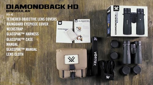 Vortex Optics Diamondback HD 12x50 Binoculars - HD Optical System, Non-slip Grip, Waterproof, Fogproof, Shockproof, Included GlassPak - Unlimited