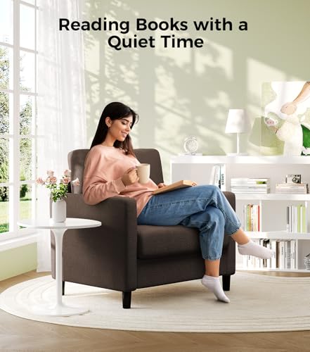 Sofa Accent Chair, 33" Reading Chair for Bedroom, Tool-Free Setup Living Room Accent Chairs, Comfy Arm Chairs Living Room, All-Wood Reading Nook