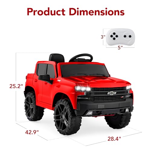 Best Choice Products 12V Licensed Chevrolet Silverado Ride On Truck, Electric Car Toy w/Parent Remote Control, Truck Bed Storage, Bluetooth Speaker