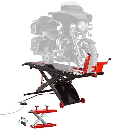 Black Widow BW-PROLIFT-HD Pneumatic ProLift Motorcycle Scissor Lift Table - 1,500 lb. Maximum Capacity and 31.25" Maximum Lift Height