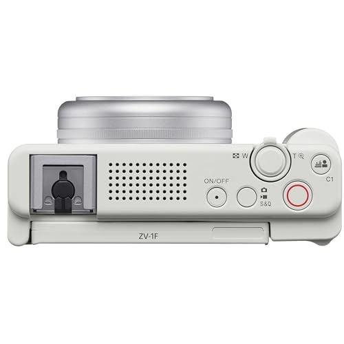 Sony ZV-1F Vlogging Camera (White)|20.1MP | 64GB Extreem Speed Memory,.43 Wide Angle & 2X Lenses, Case. Tripod, Filters, Hood, Grip