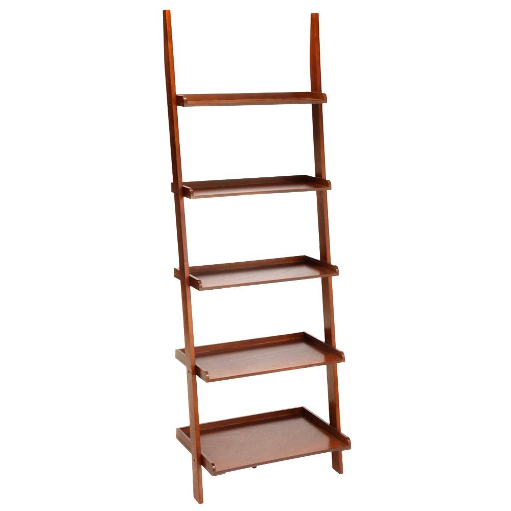Ladder Bookcase Cherry Convenience Concepts Dark Cherry