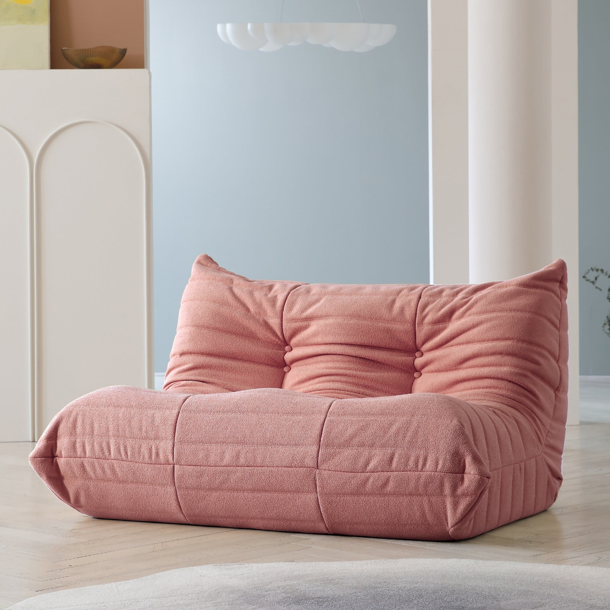 Magic Home Comfy Lazy Floor Sofa Couch,Teddy Velvet Bean Bag Chairs for Living Room Bedroom Office Salon 3 Seats - Radiant Selections