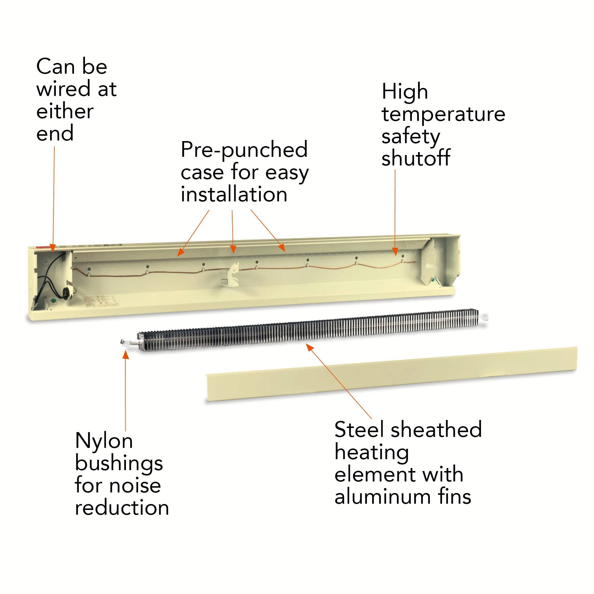 Cadet 8F2025W 96 in. 240-Volt Electric Baseboard Heater in White
