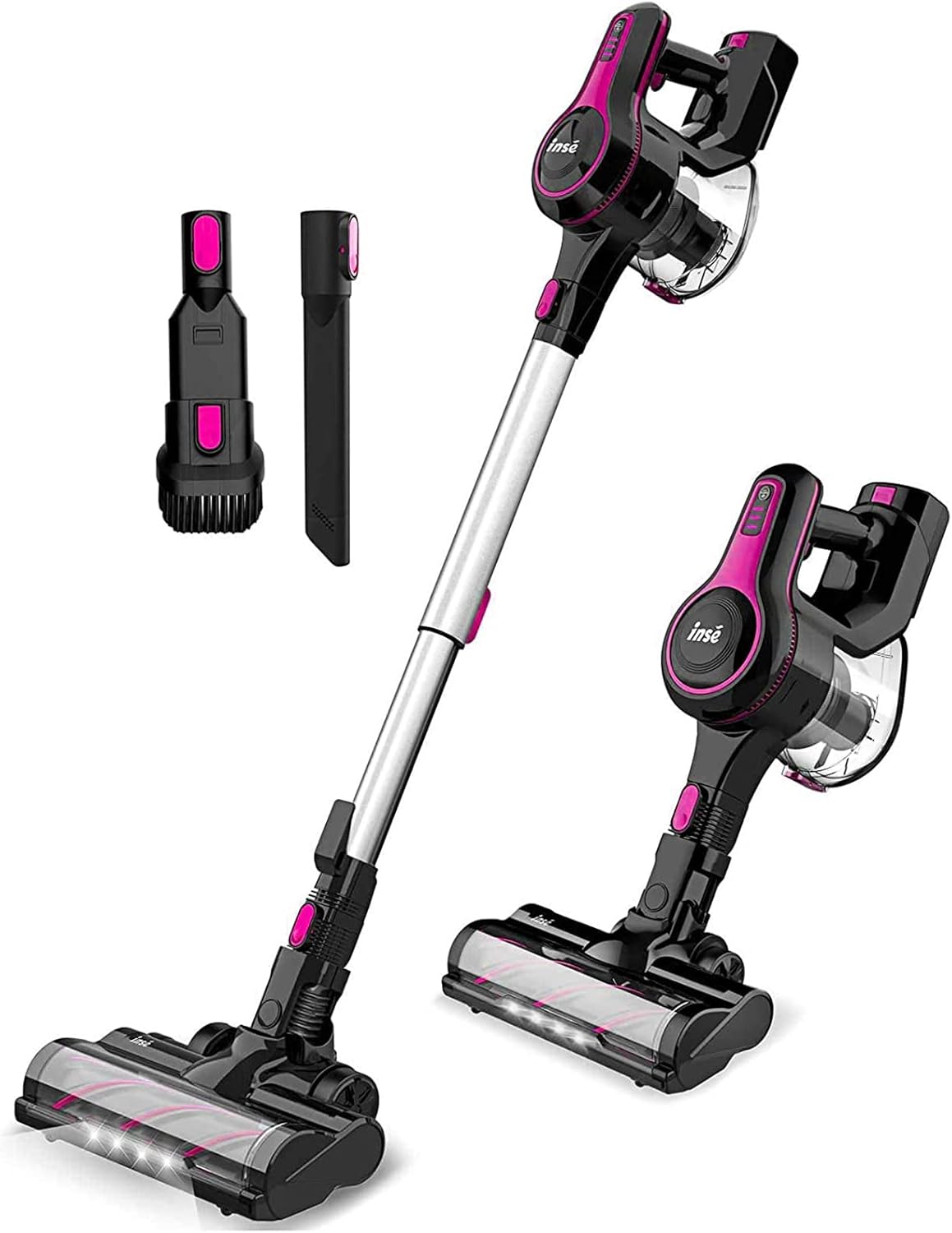 INSE Cordless Vacuum Cleaner, Lightweight 6 in 1 Stick Vacuum with Powerful Suction, Cordless Vac Up to 45min Runtime