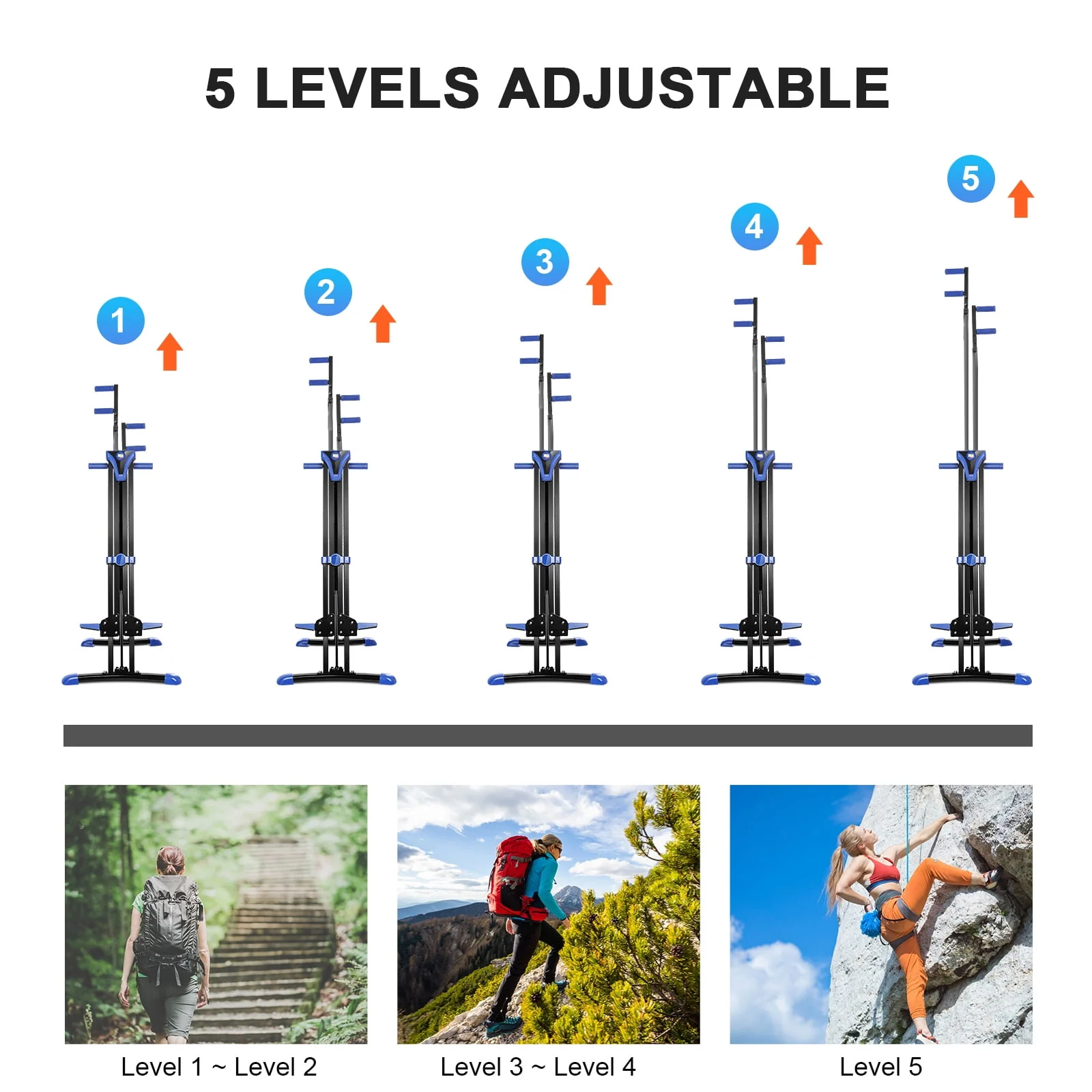 VIBESPARK Vertical Climber and Folding Indoor Exercise Fitness Stair Stepper Machine for Office, Home and Gym