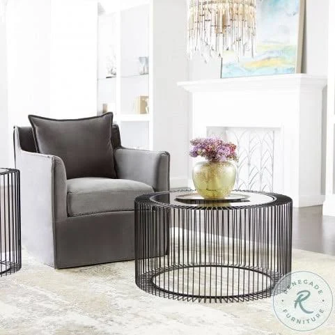 Cyan canasta Side Table - Graphite - 10927