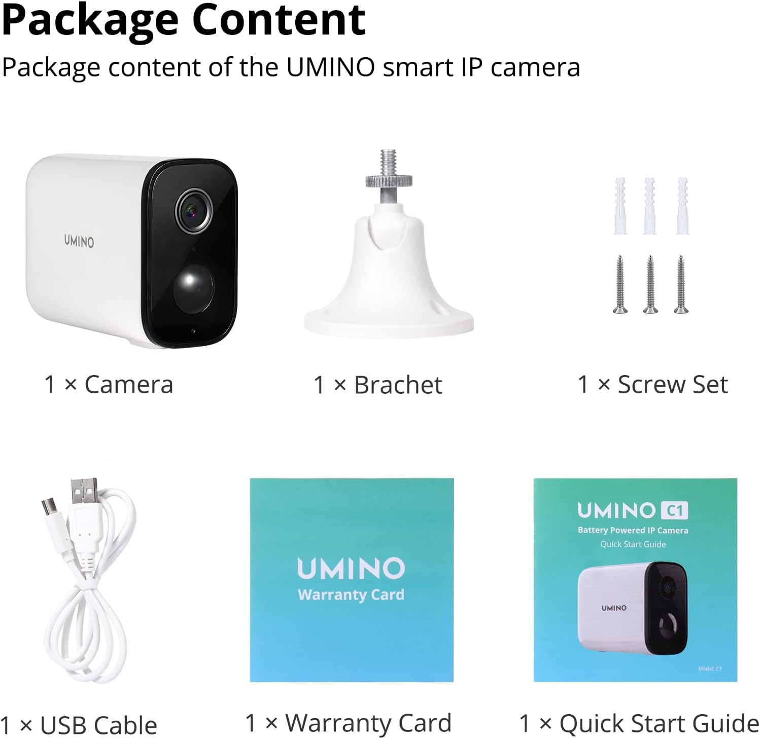 UMINO Security Camera Outdoor,1080P FHD Wireless Rechargeable Battery Camera for Home Security,PIR Motion Detection, Siren Alarm,2 Way Audio