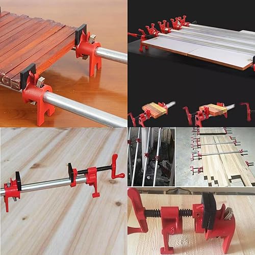DURDUR 4 Stck RohrSchraubzwinge Rohrzwingen 3/4 zoll,Temperguss Schraubzwingen Set zum T&uuml;rfutter-Montage-set,Schnellspanner Clamp, Schraubstock