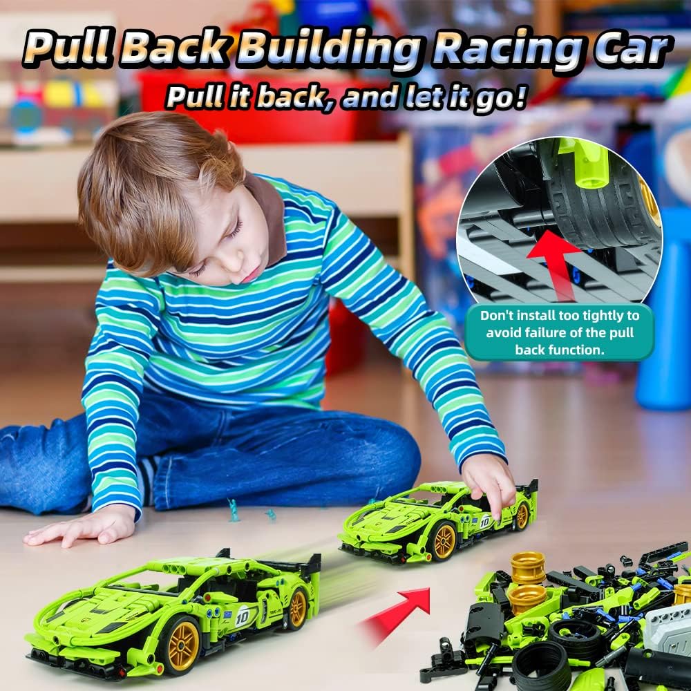 VodeDrge STEM Building Toys for Kids, Car Model Toys for Boys 8-12, Toys for 6 Years Old Boys, Erector Set for Boys Age 6-12