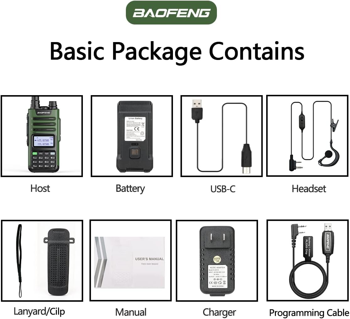 BAOFENG GM-15 PRO GMRS Radio Long Range Walkie Talkies Rechargeable,GMRS Repeater Capable,NOAA Scanning & Receiving Two Way Radio