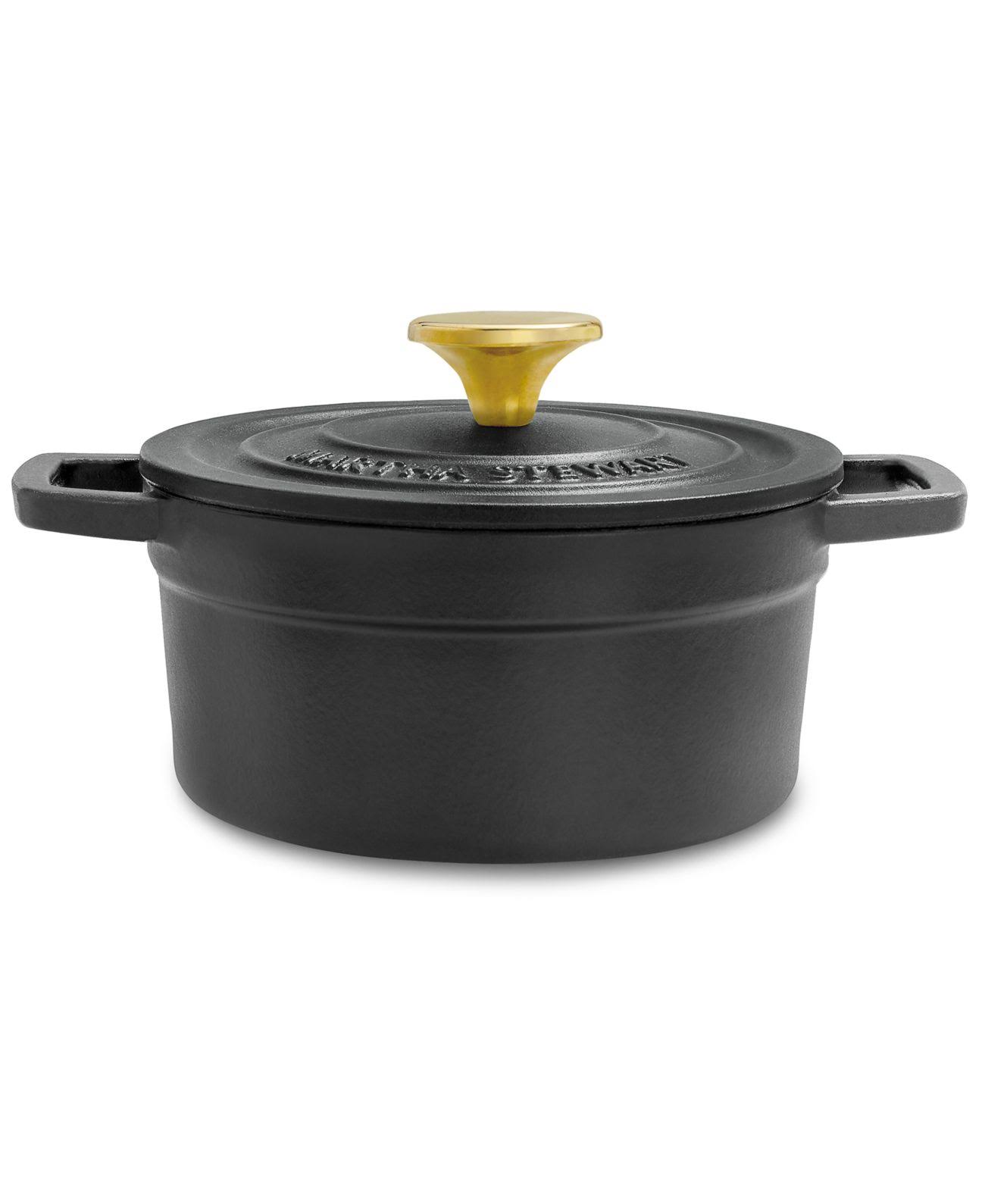 Martha Stewart Collection Enameled Cast Iron 2-Qt. Round Covered Dutch Oven, Created for Macy&s - Lemon