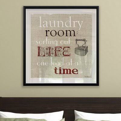 &Laundry Room& Framed Print Winston Porter Size: 30x22 H x 30x22 W x 1.5x22 D