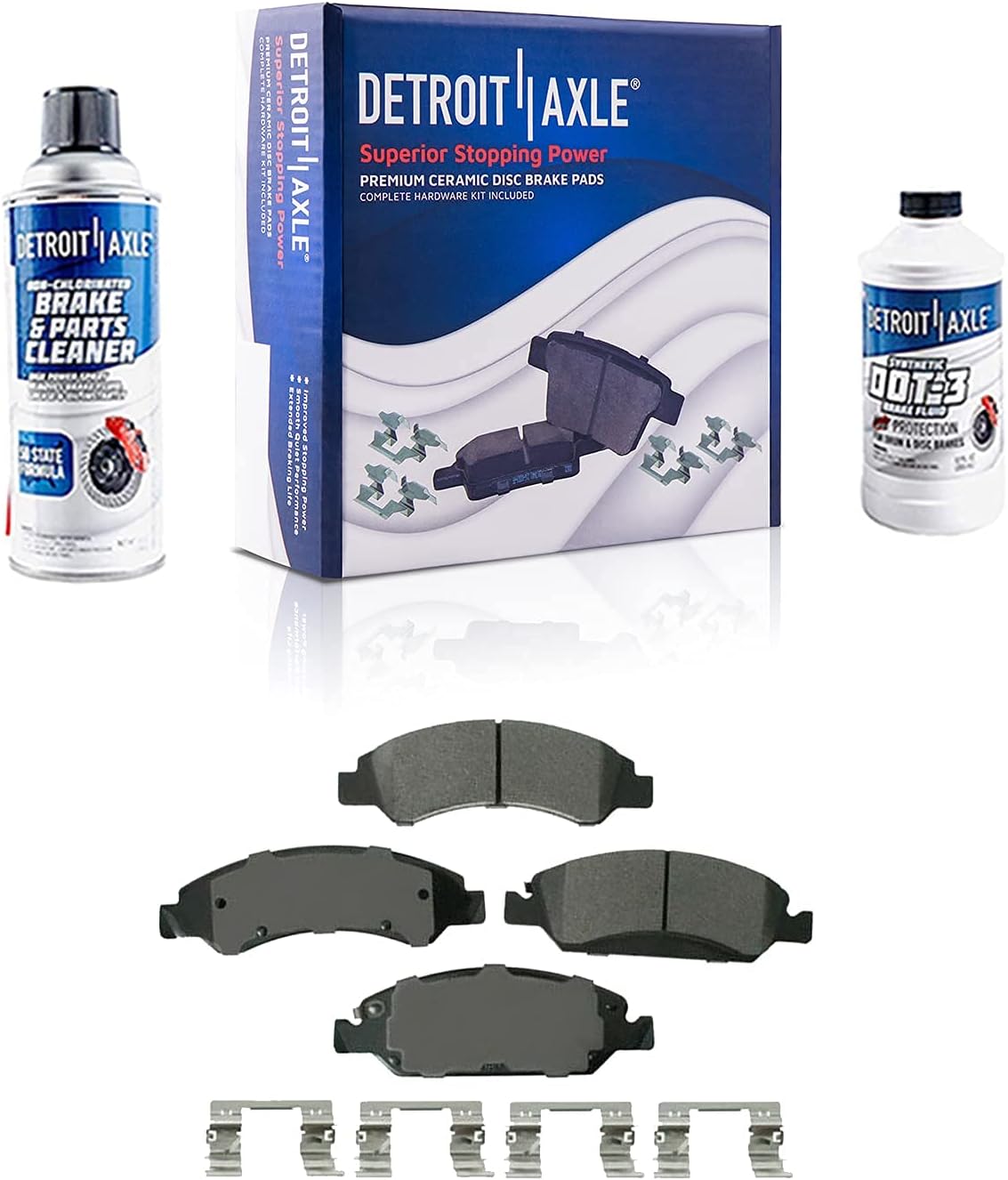 Detroit Axle - Front Drilled Slotted Disc Rotors + Brake Pads Replacement for Sierra Silverado Suburban Savana 1500 Escalade Tahoe Yukon - 6pc Set