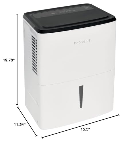 Frigidaire 50-Pint Portable Dehumidifier with Wi-Fi and Energy Star Certification for Medium/Large Rooms & Basements, Custom Humidity Control
