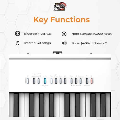 Roland FP-30X 88-Key Digital Piano - Black Bundle with Adjustable Stand, Bench, Sustain Pedal, Online Piano Lessons, Instructional DVD