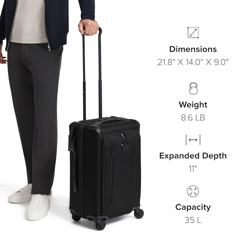 TUMI - Aerotour 4 Wheel Expandable Luggage - Men's and Women's Business and Leisure Travel Suitcase - 21.75" International Expandable Carry-On, Black