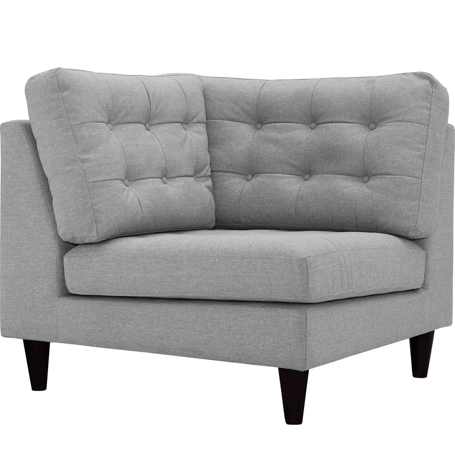 Modern Contemporary Urban Design Living Lounge Room Corner Sofa Chair, Grey Gray, Fabric