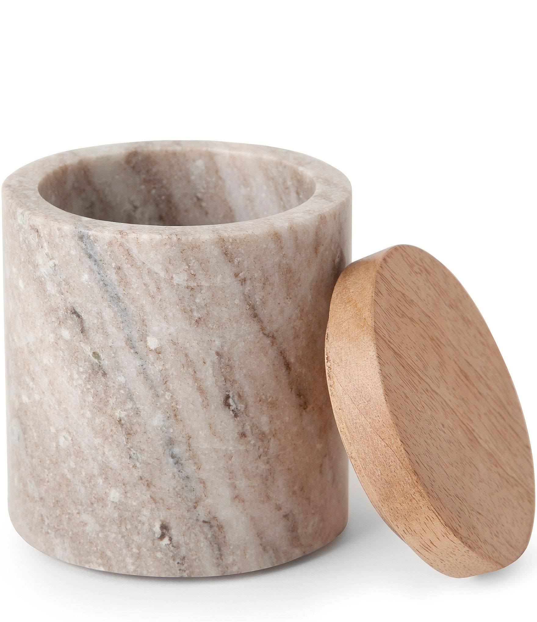 Kassatex San Marino Cotton Jar - Marble/Wood