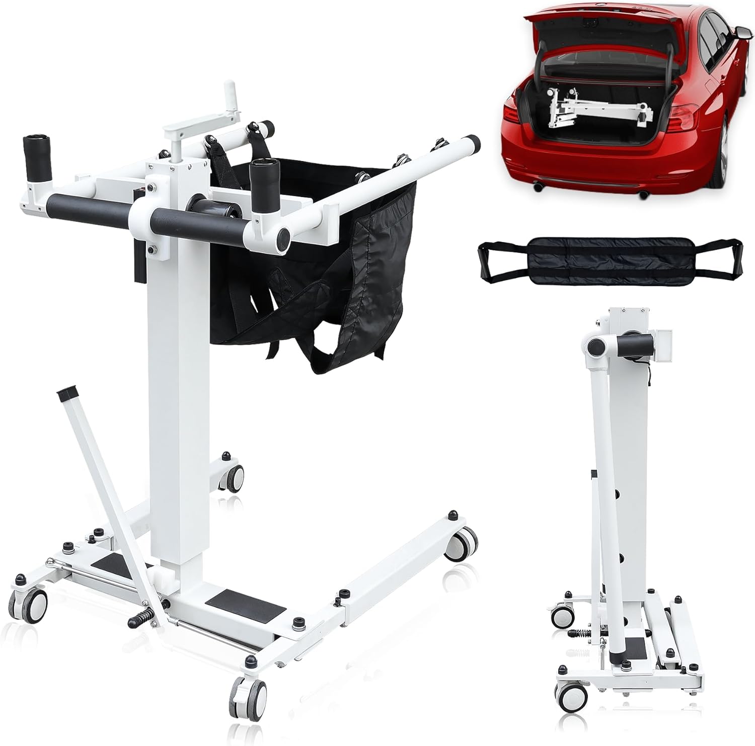 Manual Plus Electric Patient Lift Transfer Chair，Wheelchair to Car Transfer Devices,Electric Patient Transfer Lift Chair Transfer Chairs for Seniors
