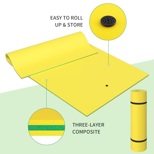 Oversized Lily Pad Floating Mat, 3 Layer 7'/9'/12'/18' Floating Water Mat,Ocean, Beach, River, Pool, Floating Mat for Water Recreation and Relaxing