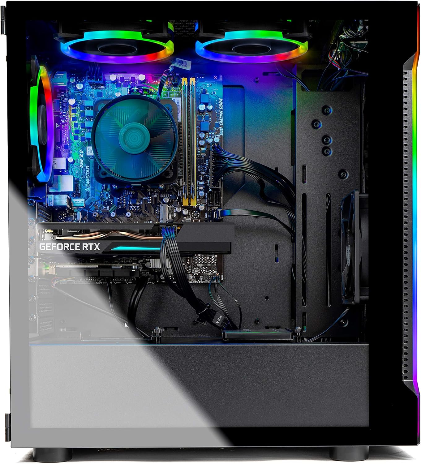 Skytech Shadow 3.0 Gaming PC Desktop - AMD Ryzen 5 3600 3.6GHz, RTX 3060 Ti 8GB GDDR6, 16GB DDR4 3000, 1TB NVMe SSD, 600W Gold PSU, AC WiFi